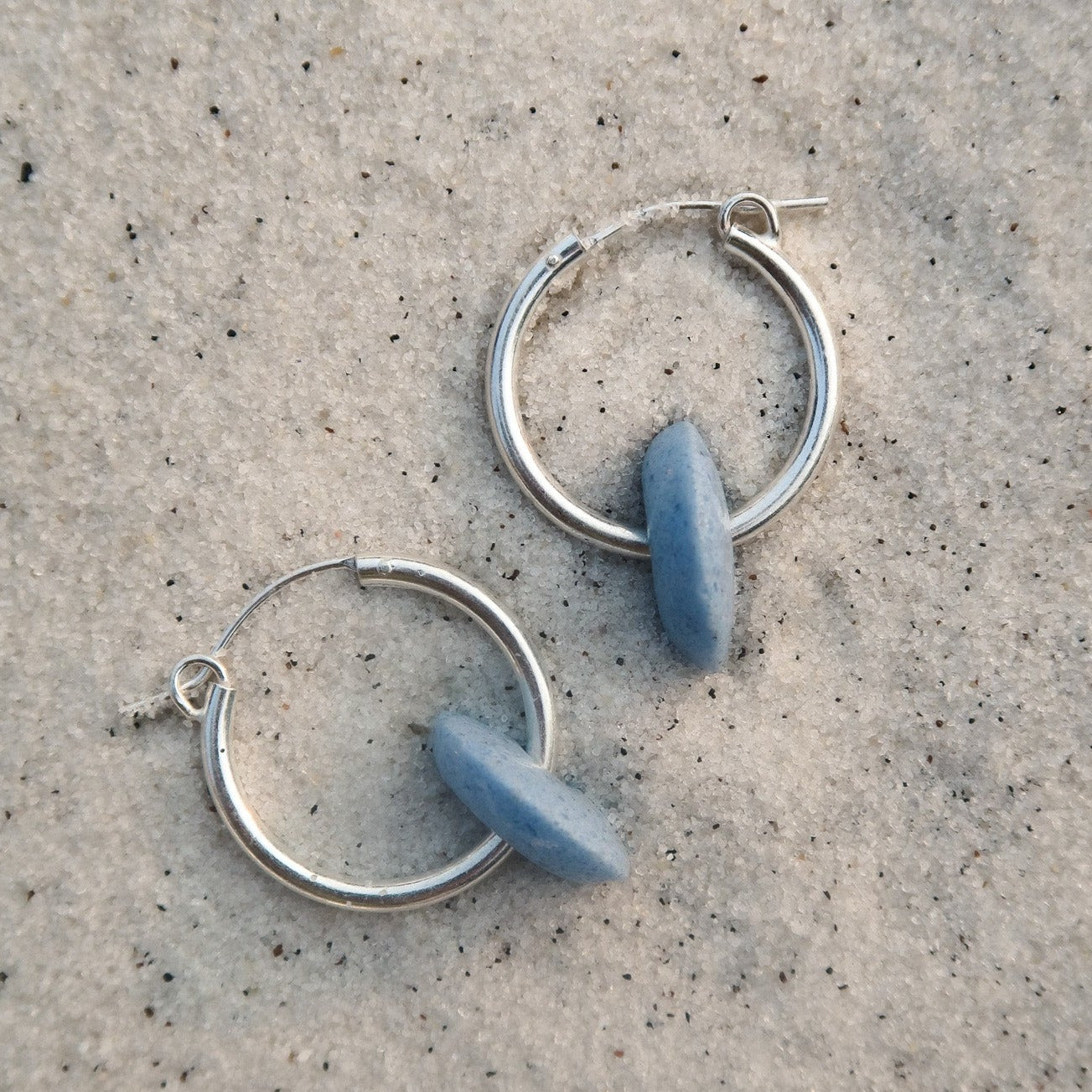 Ashanti Blue Glass Hoops