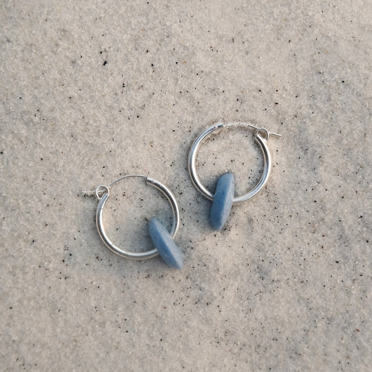 Ashanti Blue Glass Hoops