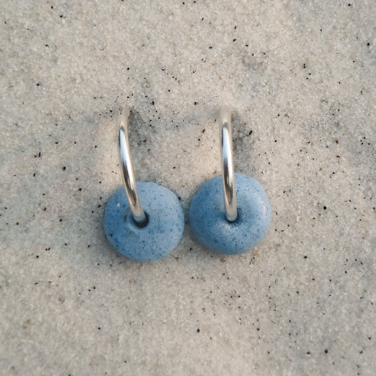 Ashanti Blue Glass Hoops