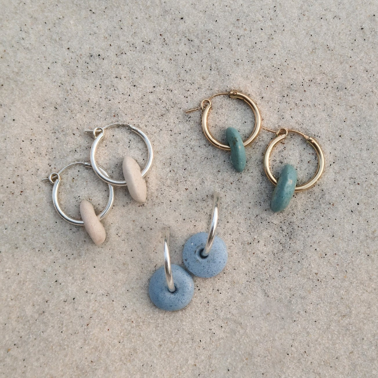 Ashanti Blue Glass Hoops