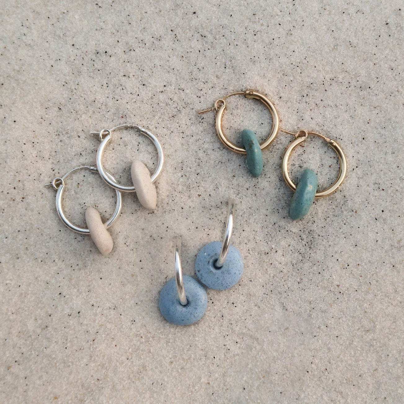 White Glass Hoops