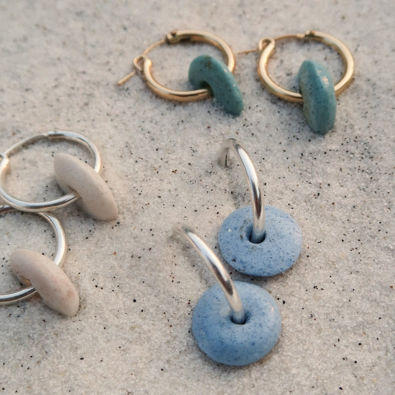 Ashanti Blue Glass Hoops