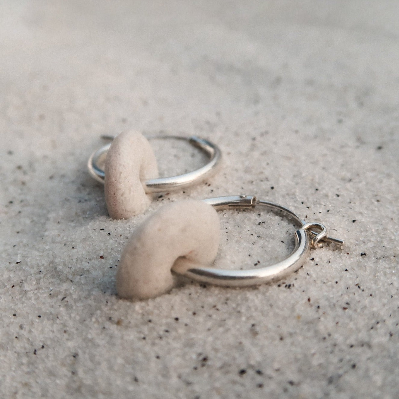 White Glass Hoops