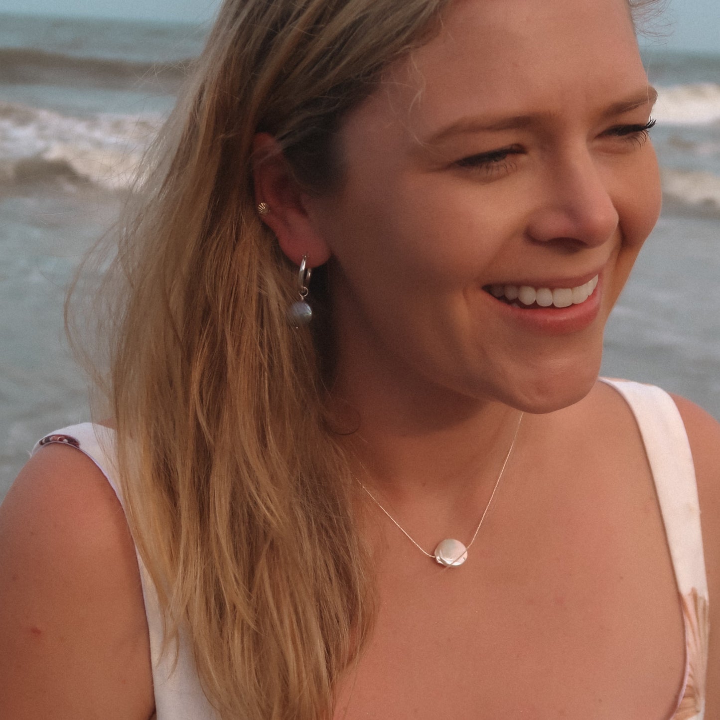 Neena Black Pearl Hoops