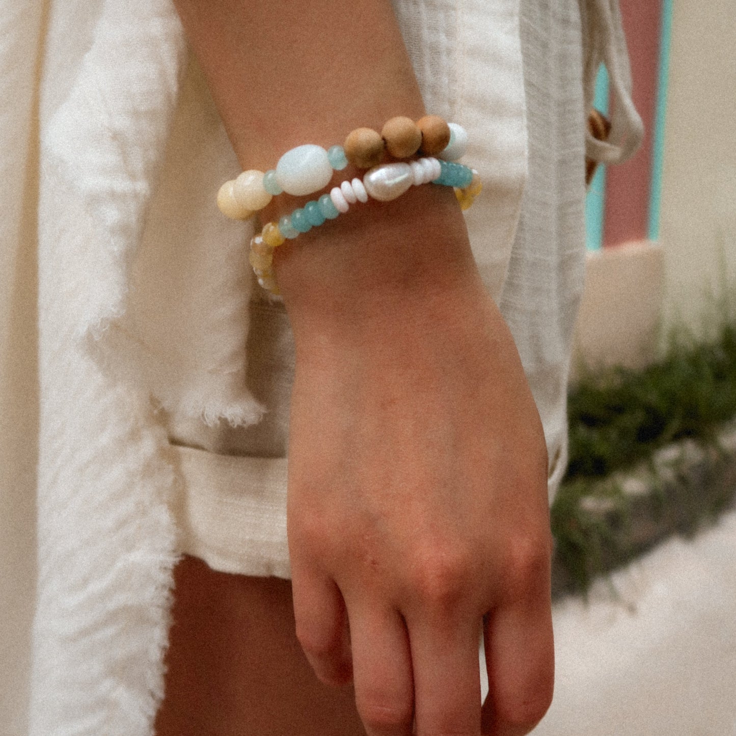 Collins Seaglass & Opal Bracelet