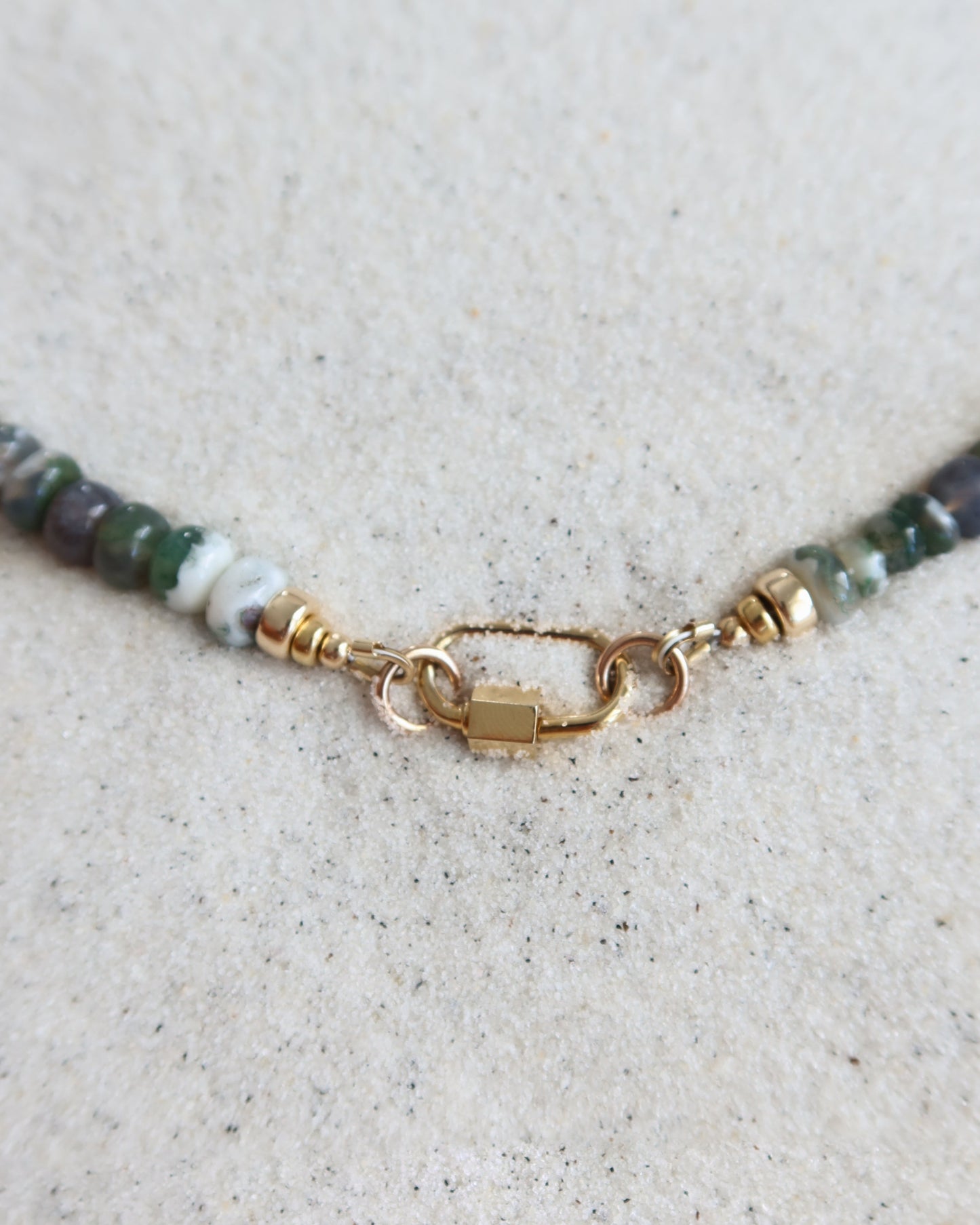 Windward Carabiner Opal Necklace in Moss
