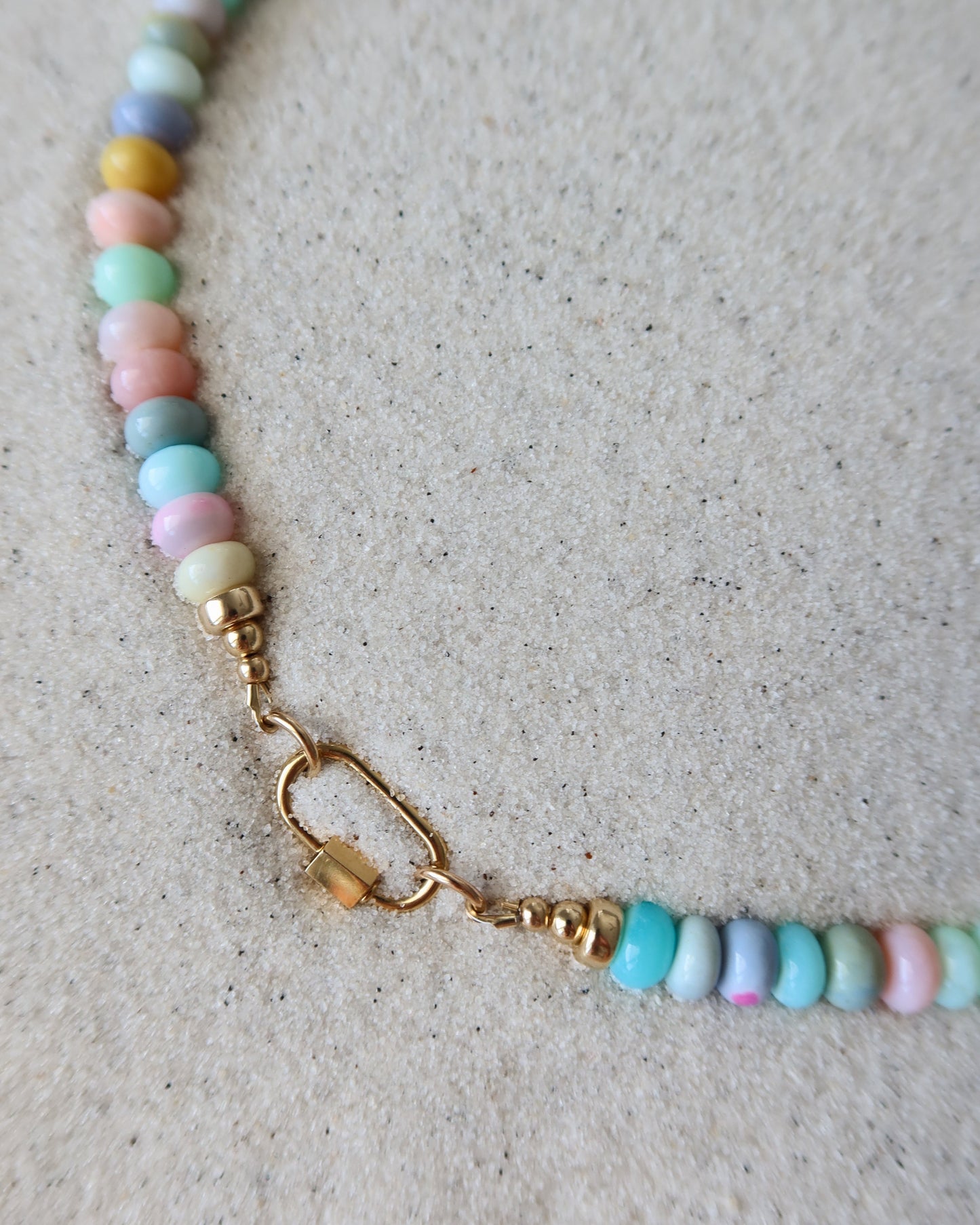 Windward Carabiner Opal Necklace in Rainbow