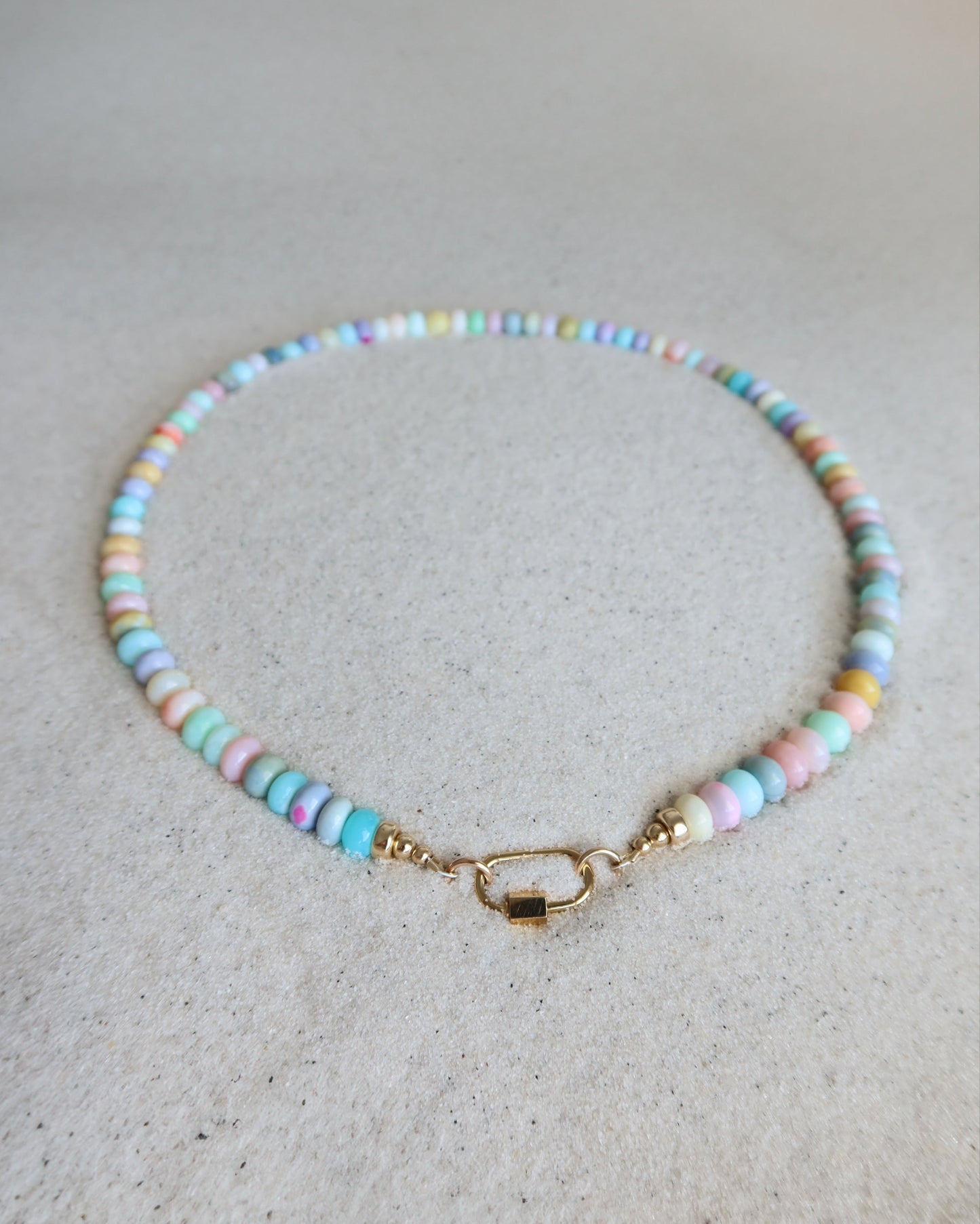Windward Carabiner Opal Necklace in Rainbow