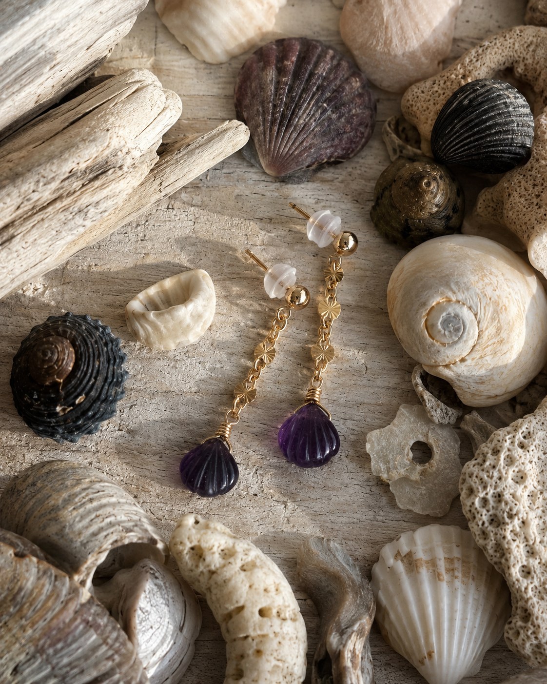 Sunburst Splash Earrings in Amethyst