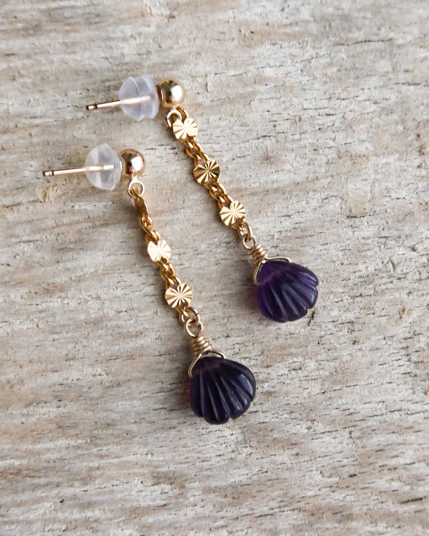 Sunburst Splash Earrings in Amethyst