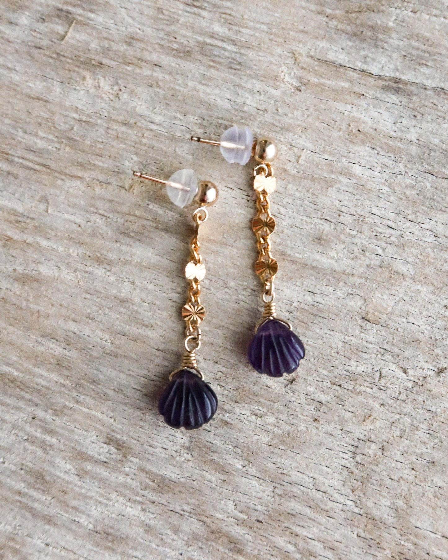 Sunburst Splash Earrings in Amethyst