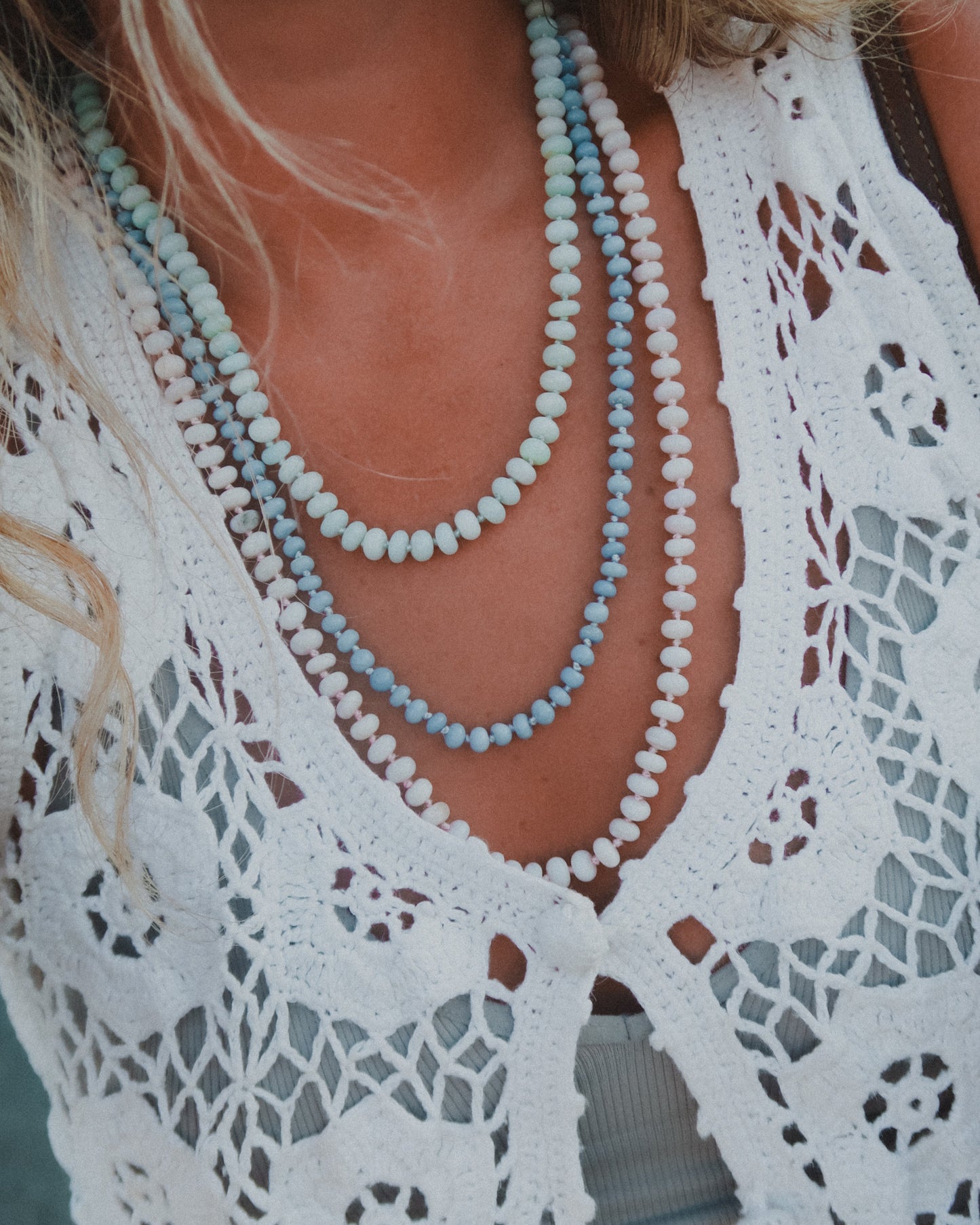 Berries + Cream Knotted Opal Necklace