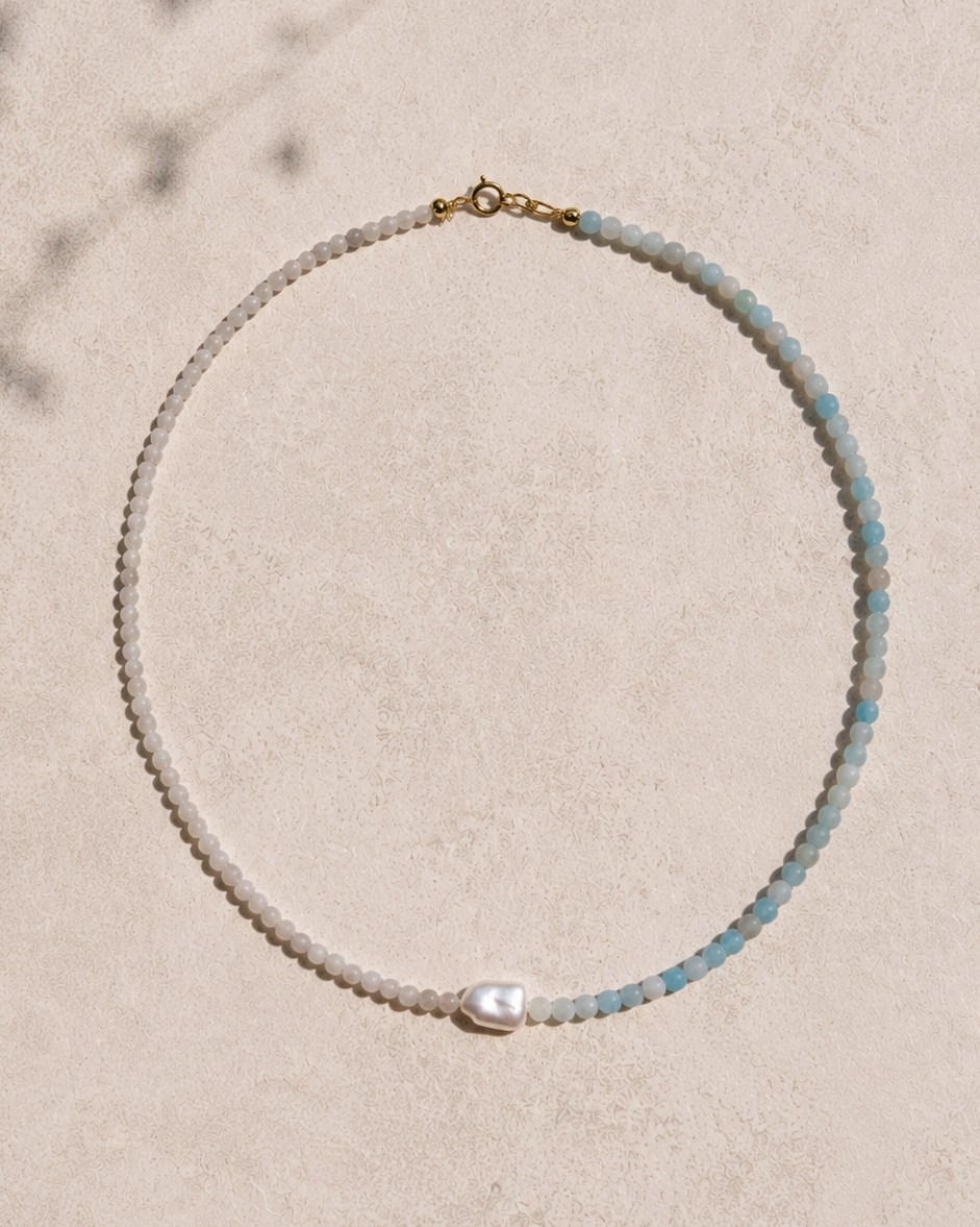 Halfway Blue Pearl Necklace