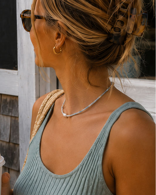 Halfway Blue Pearl Necklace