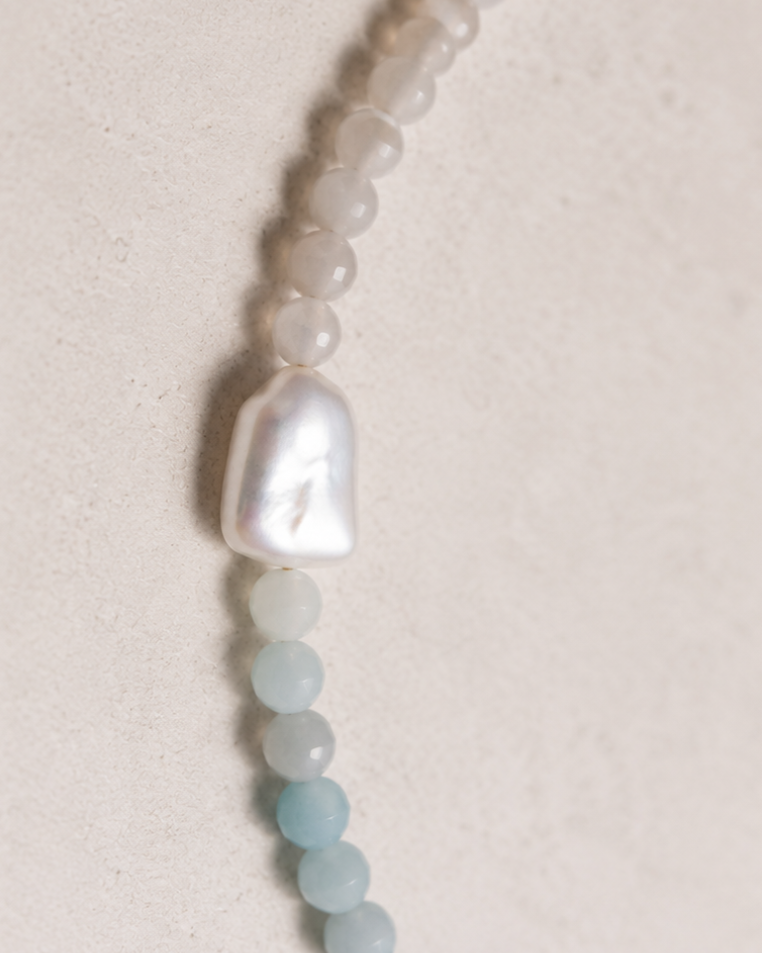 Halfway Blue Pearl Necklace