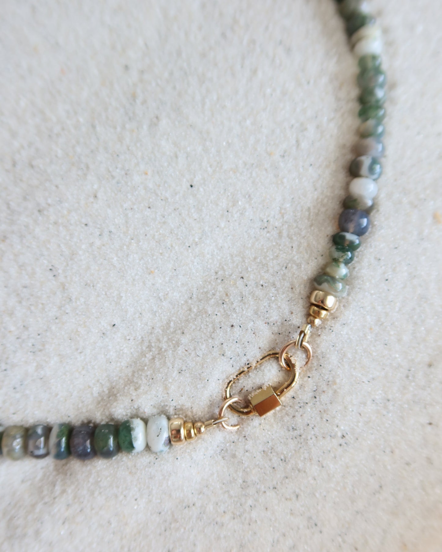 Windward Carabiner Opal Necklace in Moss