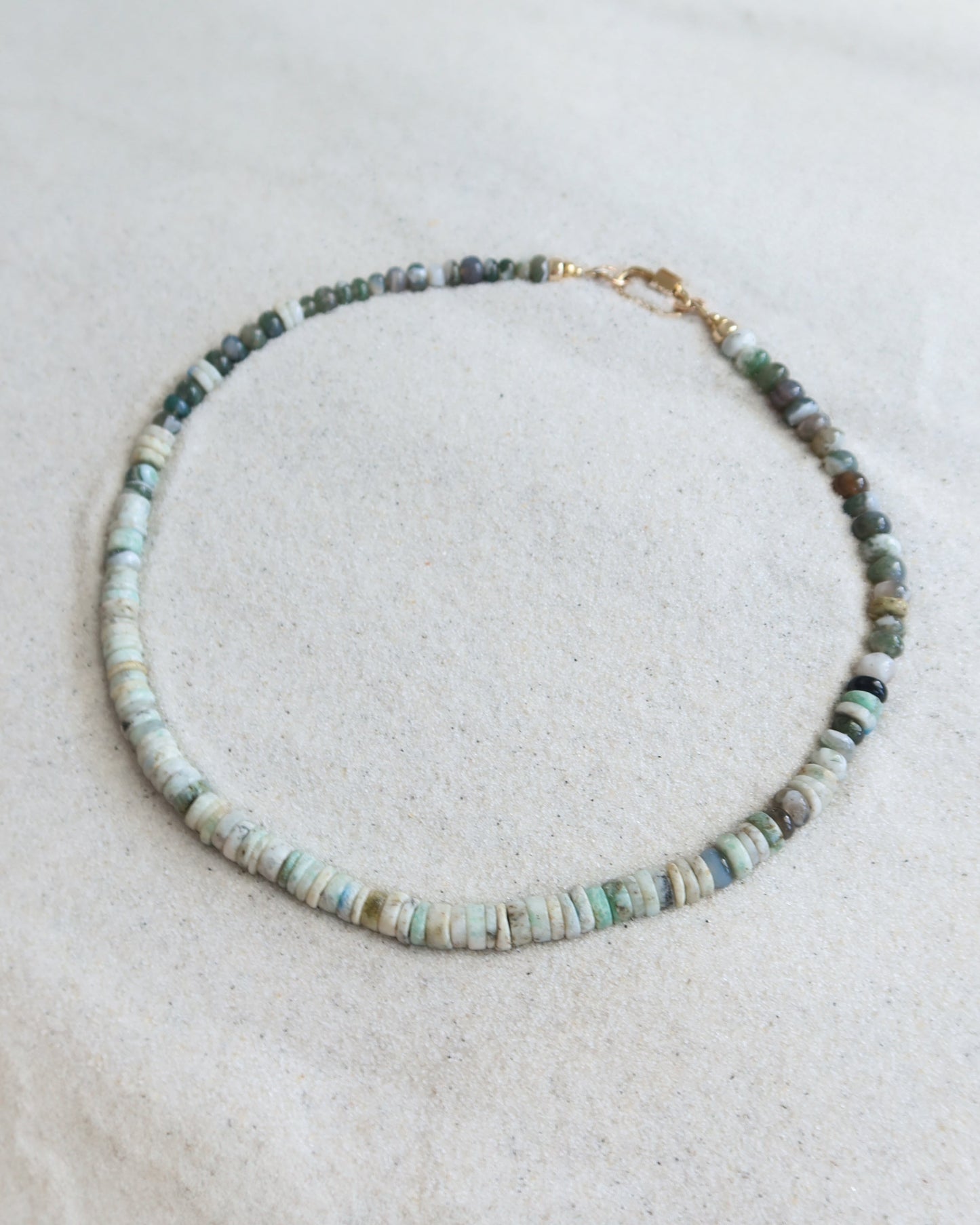 Windward Carabiner Opal Necklace in Moss