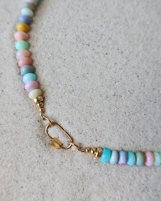 Windward Carabiner Opal Necklace in Rainbow