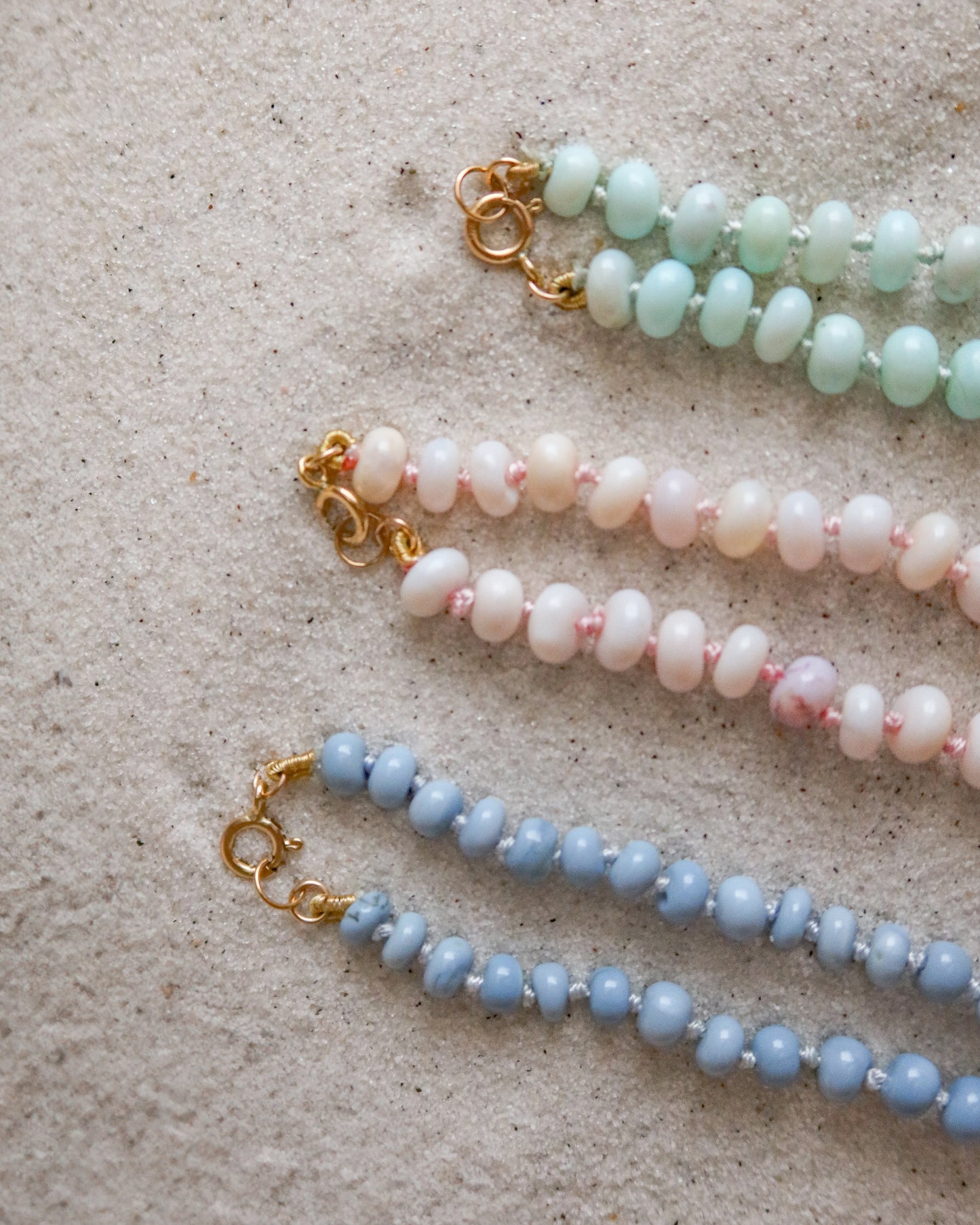 Mint Chip Knotted Opal Necklace
