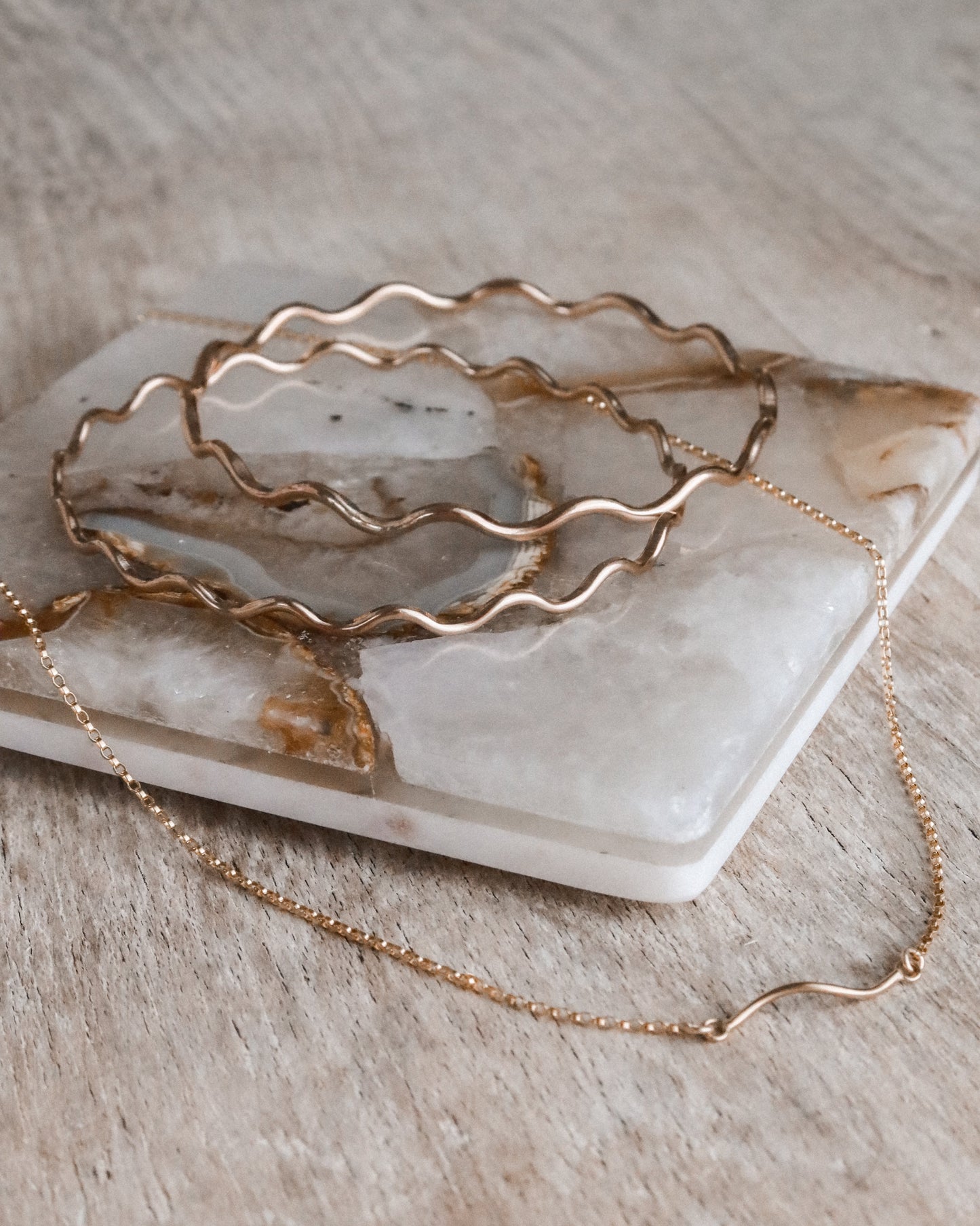 Medium Gold Wave Bracelet