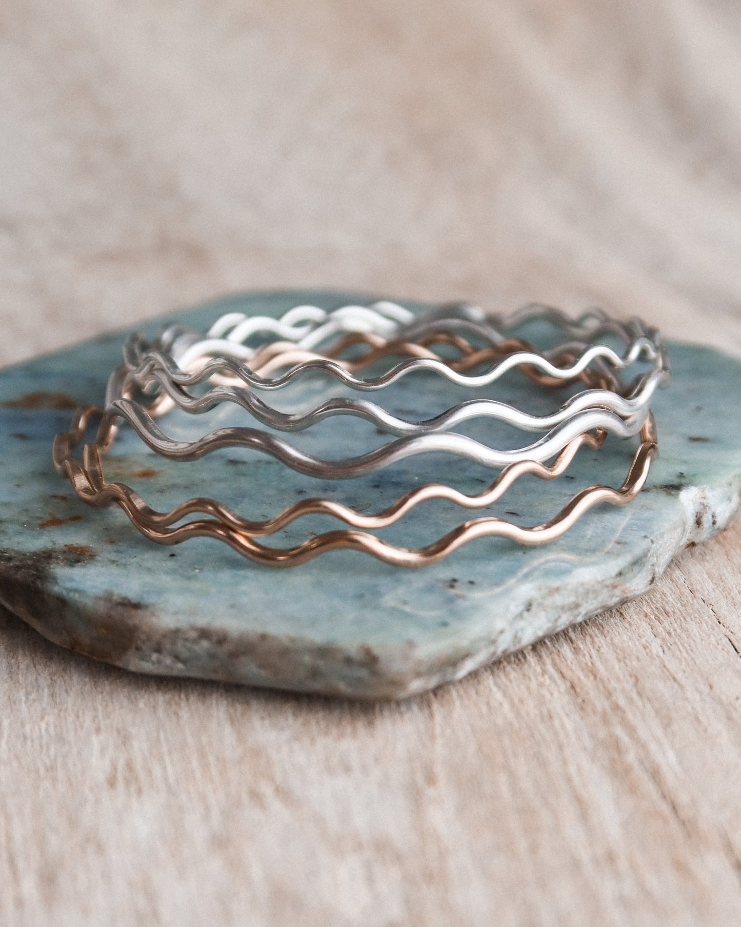 Lightweight Gold Wave Bracelet