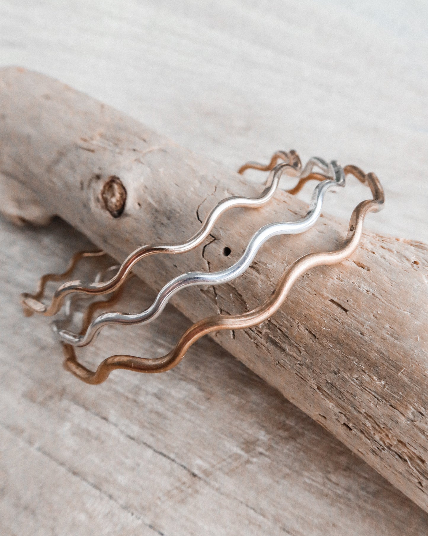 Medium Silver Wave Bracelet