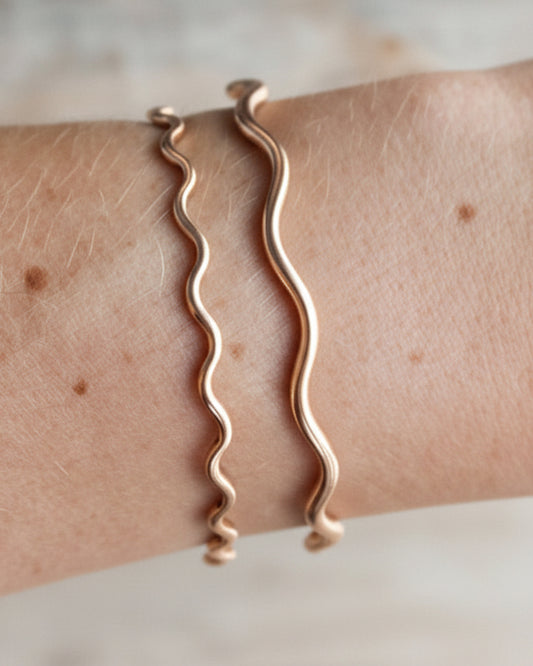 Heavy Gold Wave Bracelet