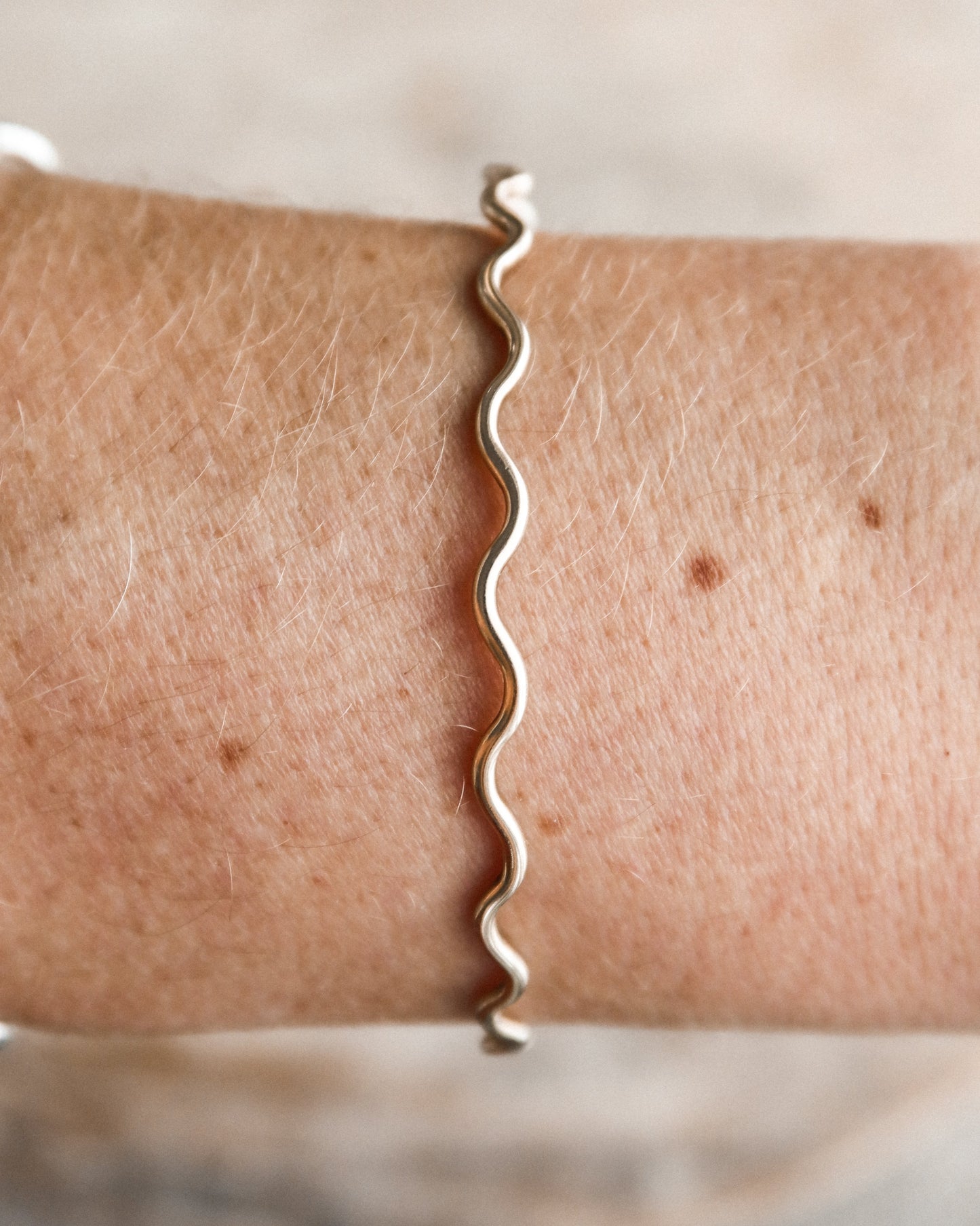 Lightweight Gold Wave Bracelet
