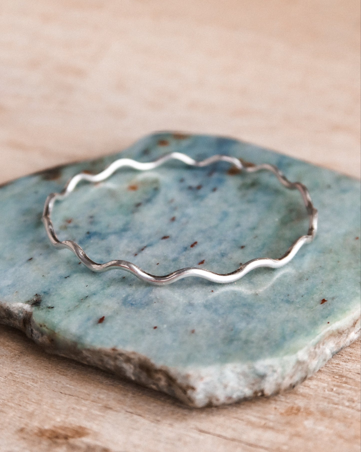 Medium Silver Wave Bracelet