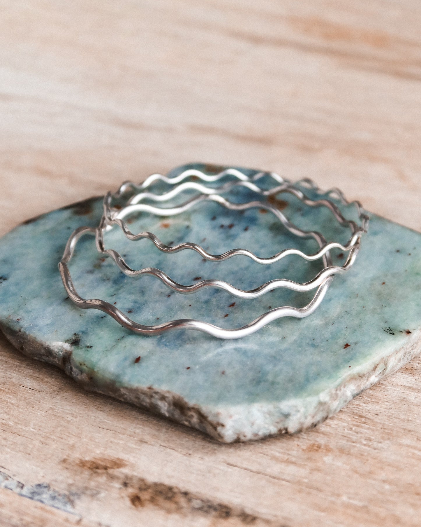 Lightweight Silver Wave Bracelet