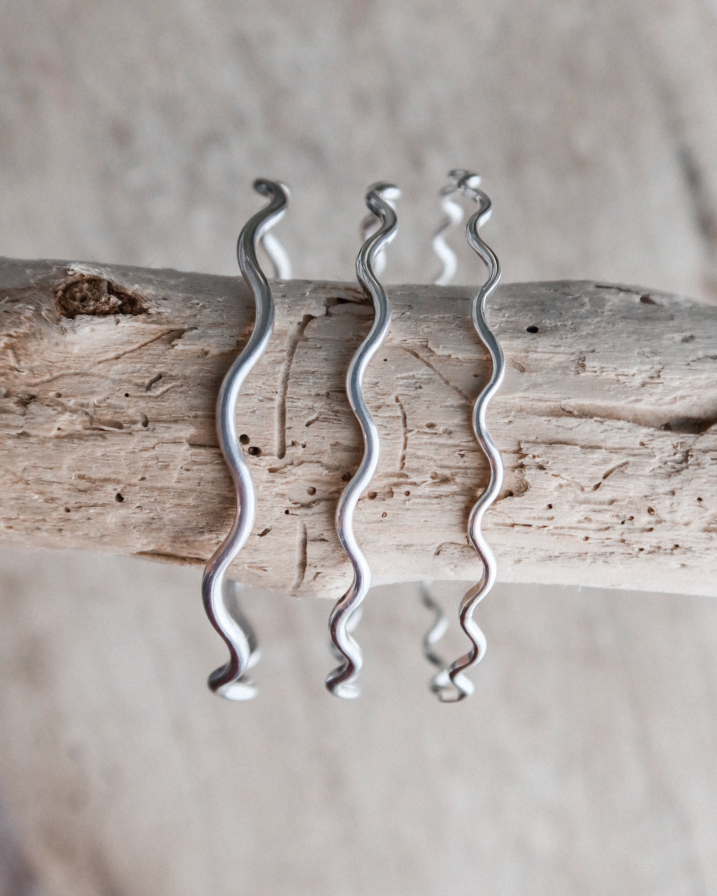 Heavy Silver Wave Bracelet